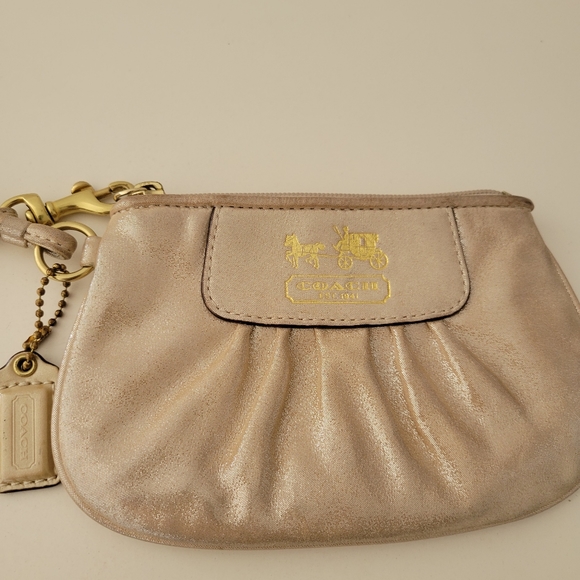 Coach champagne colored wristlet. - Picture 2 of 7